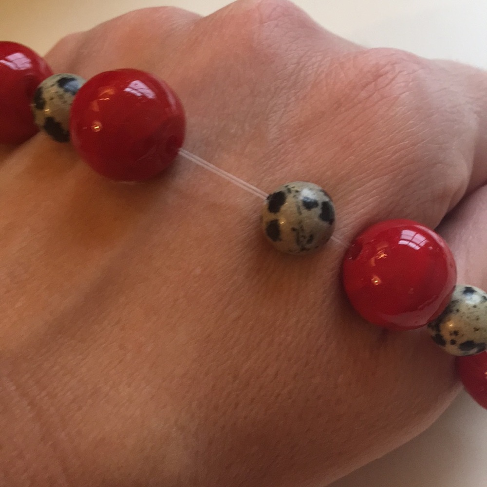 Beaded Stretchy Bracelet with Tassel New - Picture 2 of 3